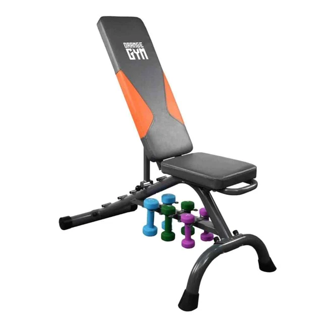 Panca manubri palestra arancione fitness alluminio grigio e arancione vidaXL