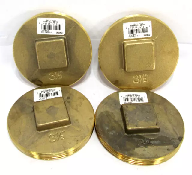 *** Lot of 4 *** Jones Stephens P50350 3-1/2 Brass Screw Raised Head Plug