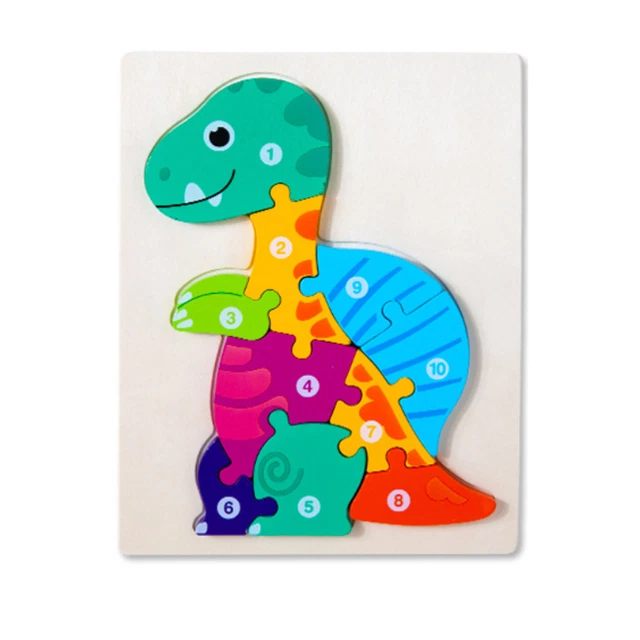 1 Set Puzzle Spielzeug kaputtsicher attraktiv stimulieren Kreativität Dinosaurier Spielzeug Multi