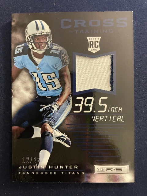 Justin Hunter 2013 Rookies & Stars SP Game Used Prime 2-Clr Patch RC #12/25.!!