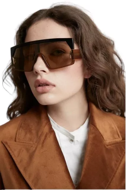 Karen Walker  Vorticist Sunglasses | Black/Tan, Oversize, Retro, RARE STYLE