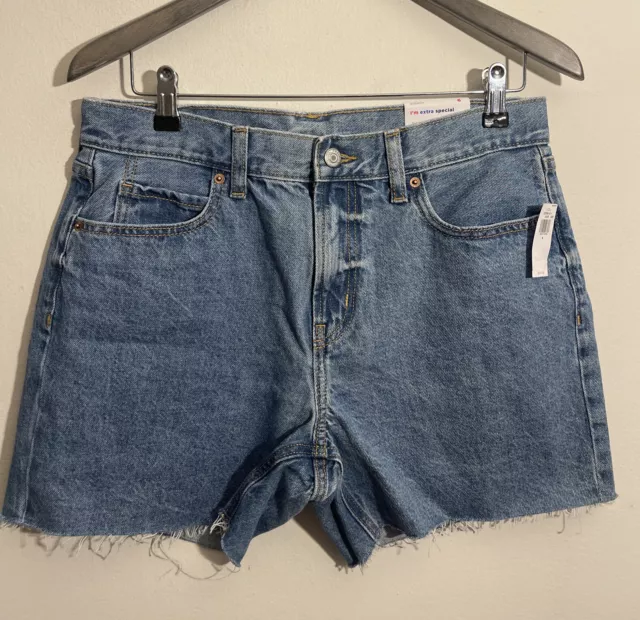 Old Navy Women's 6 High Rise Straight Blue Denim Cut Off Jean Shorts- NWT