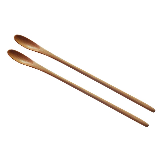 2pcs cuillère en bois écologique ustensile de cuisine sûr pour la maison