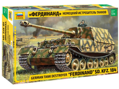 Zvezda 3653 German Tank Destroyer Ferdinand Sd.Kfz 184 Plastic Scale Model 1:35