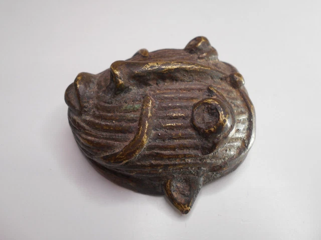 Ancien petit masque Africain en bronze art ethnique vintage miniature h. 7,2cm