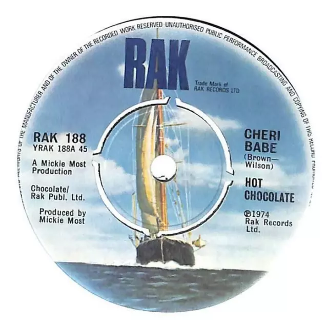 Heiße Schokolade Cheri Babe UK 7" Vinyl Schallplatte Single 1974 RAK188 RAK 45 EX