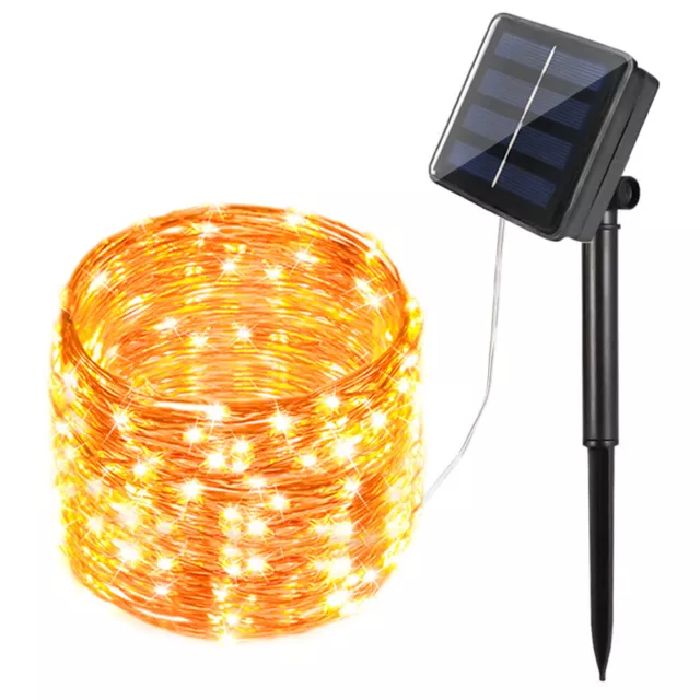 Outdoor Solar Fairy String Lights Copper Wire Waterproof Garden Decor 100/200LED