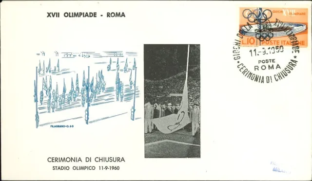 🏅 Olimpiade Roma 1960 - Cerimonia di Chiusura dei Giochi - Busta commemorativa
