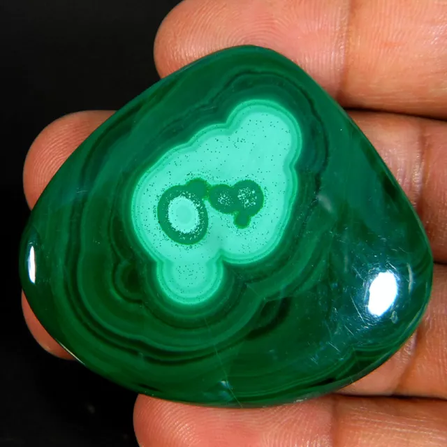 101.80Cts. Natural Miraculous Green Malachite Pear Cabochon Loose Gemstone