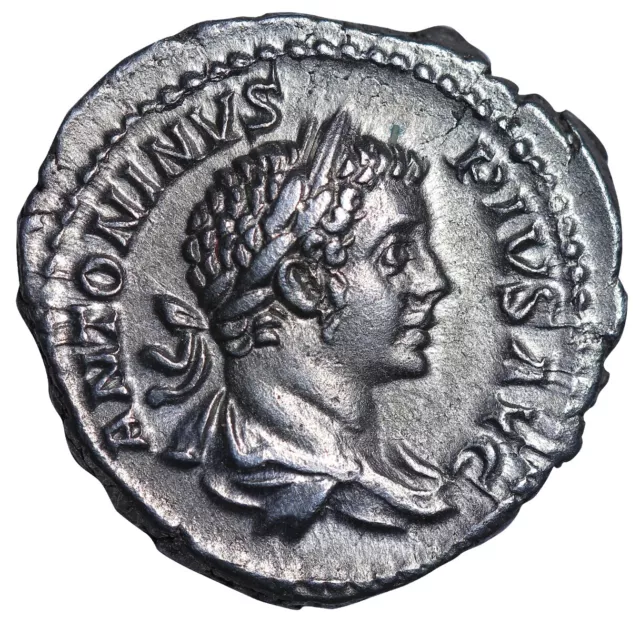 AD 205 Roman Empire Caracalla Silver Coin AR Denarius RIC 81