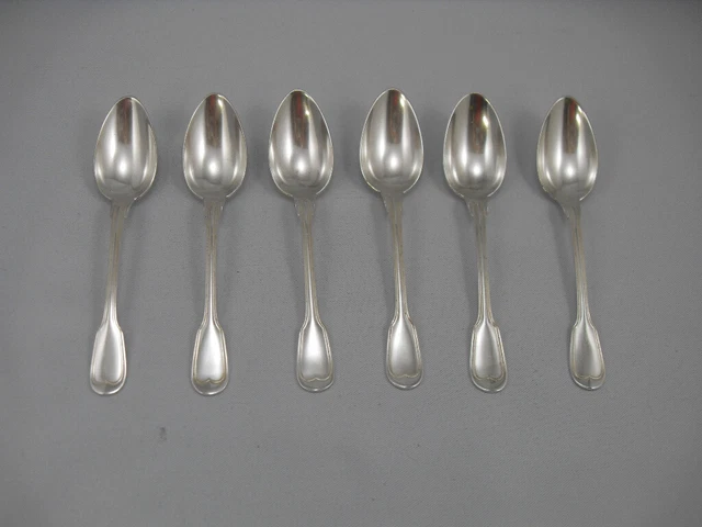 Lot De 6 Cuillères à Café CHRISTOFLE - Métal Argenté - Modèle Chinon - 14 Cm - Occasion