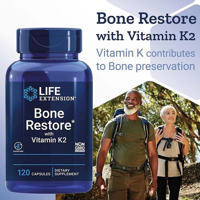 LIFE EXTENSION, BONE Restore with Vitamin K2, D3 and Minerals, 120... £