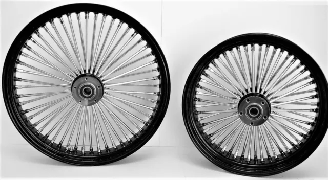 Fat Spoke Wheels 21 & 16" Black Front/Rear Harley Sportster Nightster Iron 08-18 Fat Spoke Wheels 21 & 16" Black Front/Rear Harley Sportster Nightster Iron 08-18