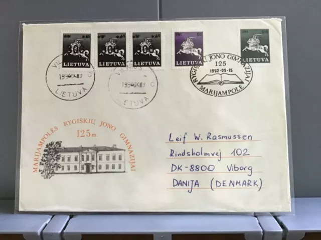 Lithuania 1992  to Denmark   stamps cover R29356