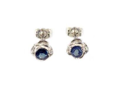 Blue Sapphire Earrings ¾ct+ Antique 19thC - Medieval Ram Gem Stopped Black Magic