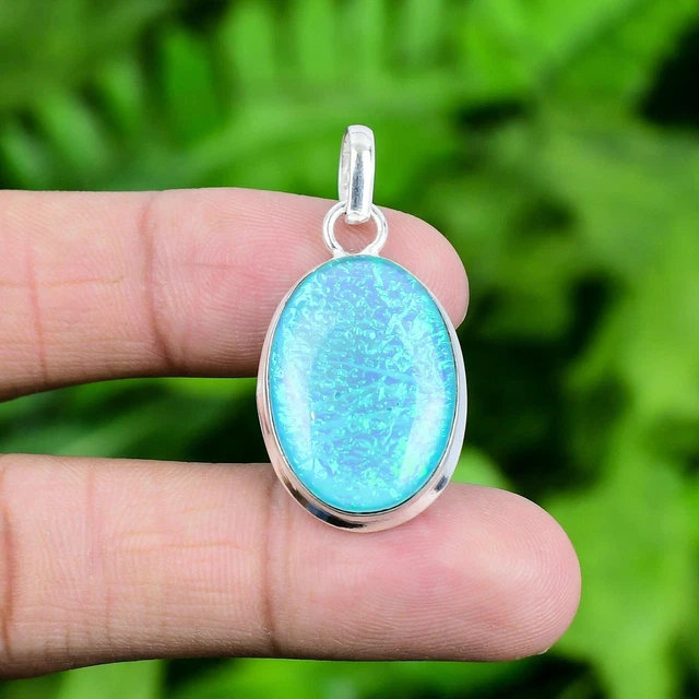 Pendentif Argent 925 Pierre De Lune Naturelle - Forme Larme - Fait Main - Inde