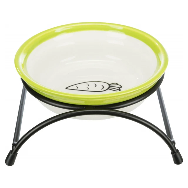 Ciotola in ceramica Trixie con supporto per roditori bianco/verde, prezzo consigliato 8,99 euro, nuova