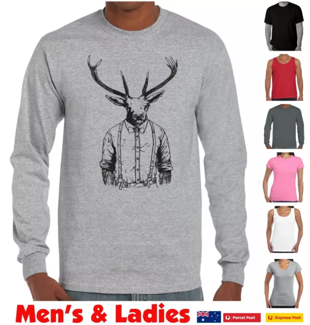 Deer cool Design Funny T-shirts Mens Ladies t shirt Size retro tee tshirt funky