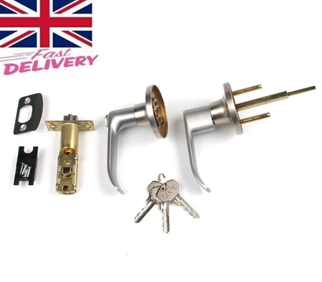 Door Lock Set Three-Handle Door Knob Handle Kitchen Garden Bathroom  With 3 Keys