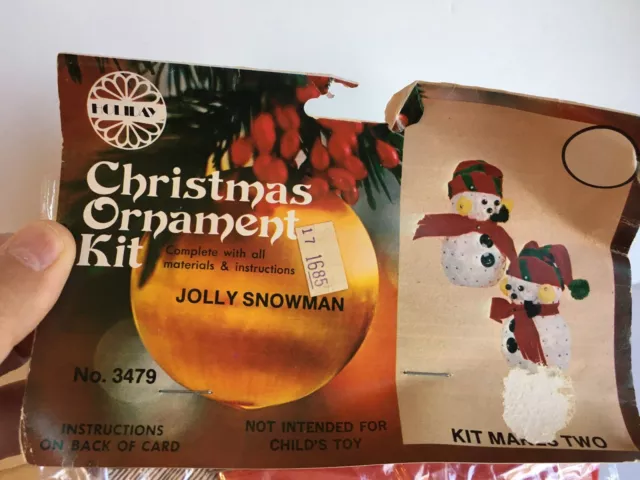 Kit de adorno navideño vintage Walco Holiday Industries Jolly muñeco de nieve con cuentas