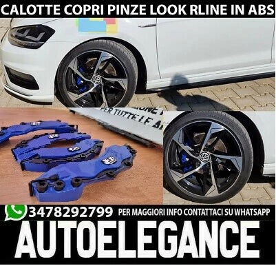VW SET 4x COVER BLUCOPRI PINZE FRENI ANTERIORI & POSTERIORI LOOK GTI -1