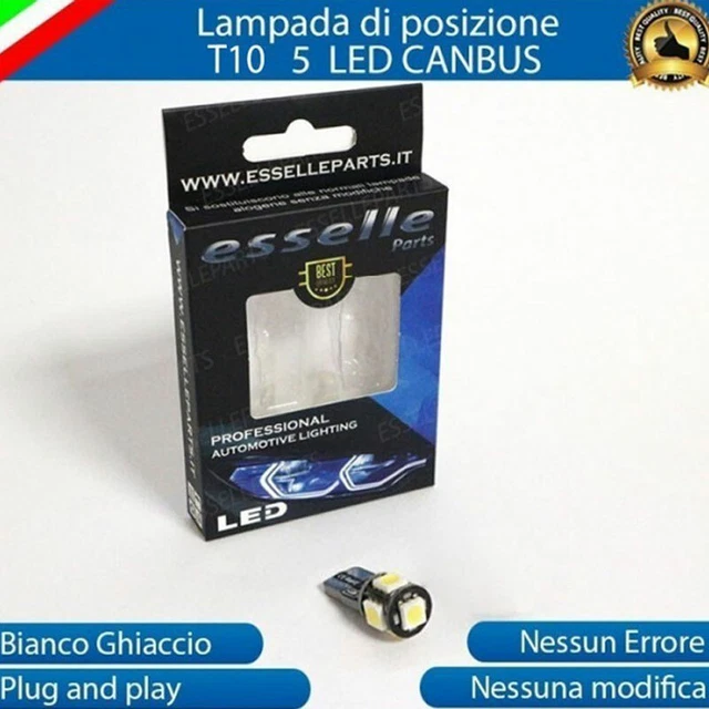 Coppia Lampade T10 5 LED W5W Canbus 6000K Luce Bianca