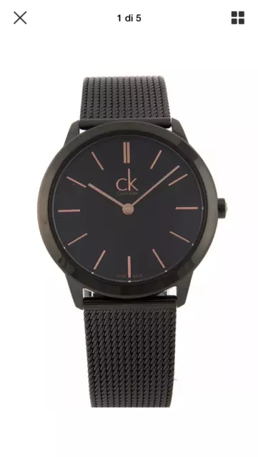 Orologio Calvin Klein Minimal, PVD nero, bracciale maglia Milano - K3M22421