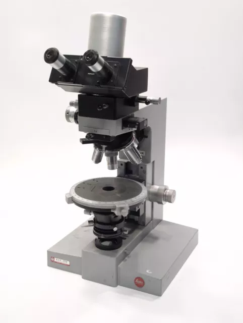 Leitz Wetzlar Trinocular Ortholux II Microscope w/ 5 Objectives & Rotating Stage