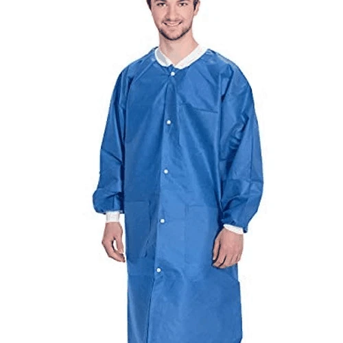 EZGOODZ Disposable Lab Coats for Adults with 3 Pockets Disposable Lab Coat Women