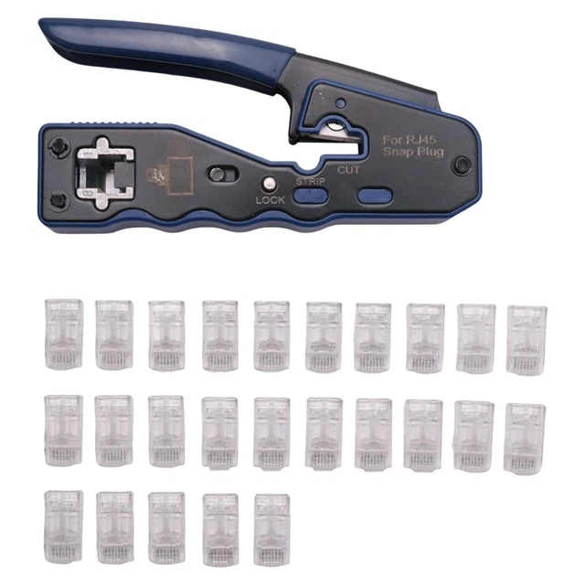Pacchetto strumenti Ethernet RJ45 Pass Through Crimp con CAT6 RJ45 Pass Through 7220