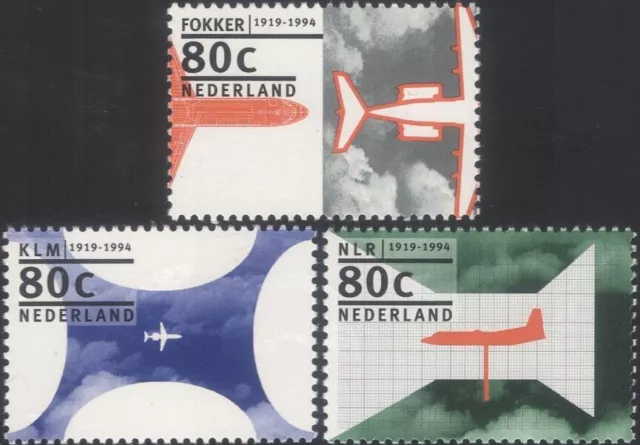 Netherlands 1994 Fokker/Planes/Aircraft/Aviation Industry 3v set (n24331a)