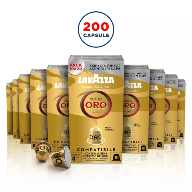 Caffè Lavazza Capsule Compatibili Nespresso Qualità Oro, 200 Capsule