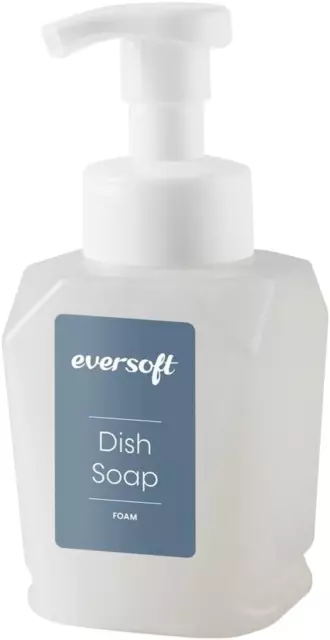 Eversoft Countertop Foaming Dish Soap Bottle Dispenser, 385ml (13oz), Refill Car