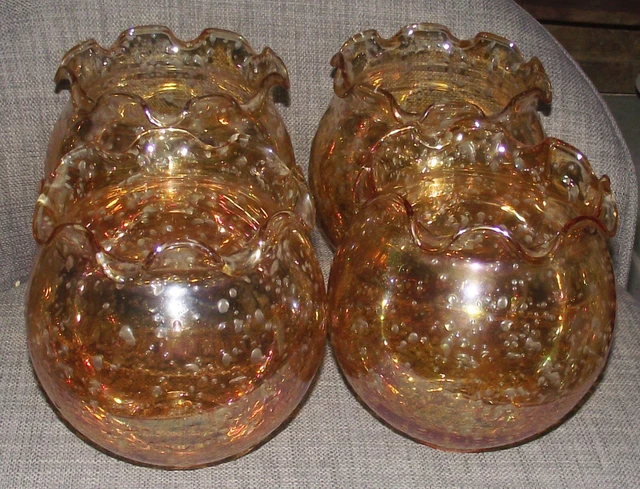 Lot De 4 Verres De Lampe A Petrole Ou Lustre Tulipes Globes