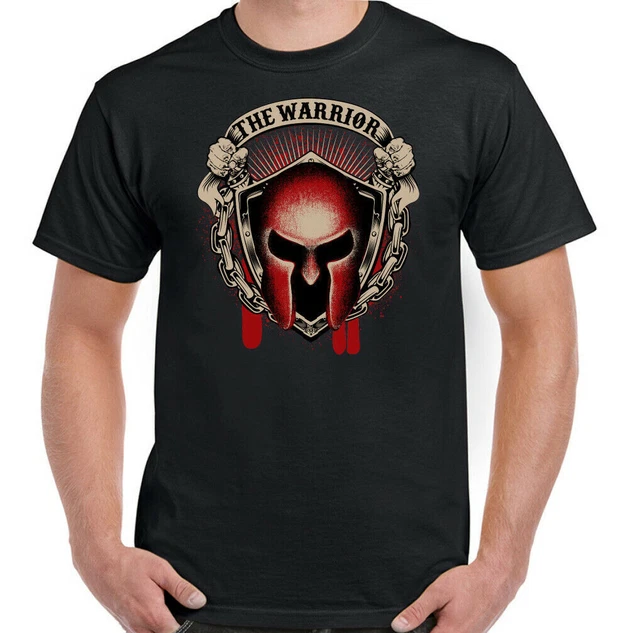 Spartan T-Shirt Gym The Warrior Mens Roman Training Top MMA UFC Bodybuilding