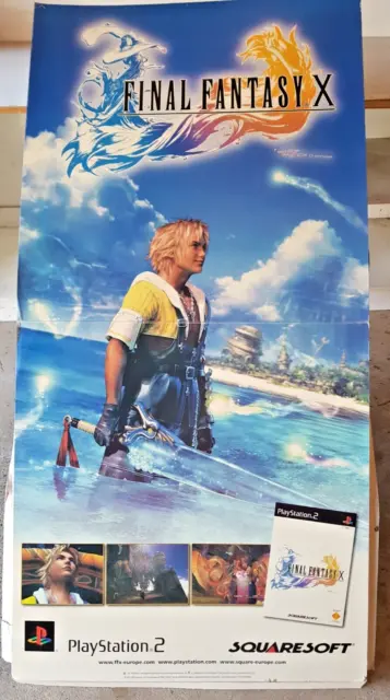 Very Rare Item Stand Poster Of Final Fantasy X Good Condition = 22 Years Old