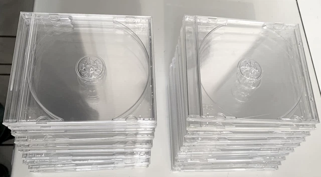 LOT de 20 Boitiers vides (pour 1 CD) Plateau Transparent OCCASION Bon État