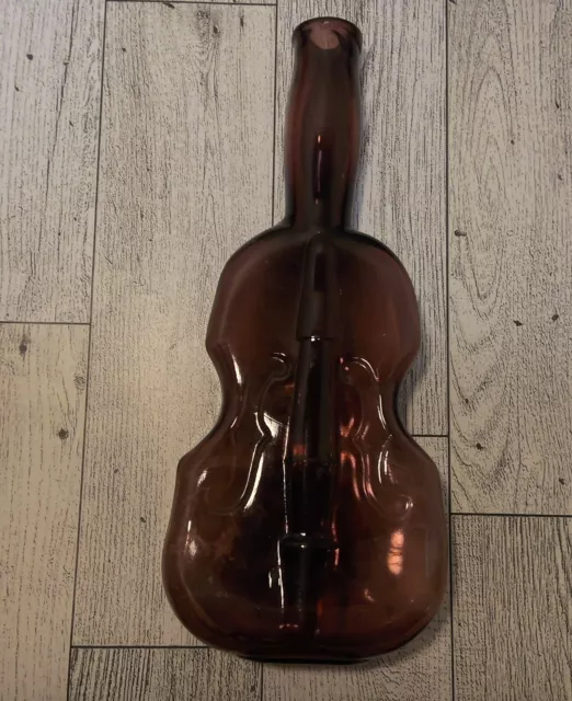 Vintage Purple Amethyst Violin or Cello Glass Bottle