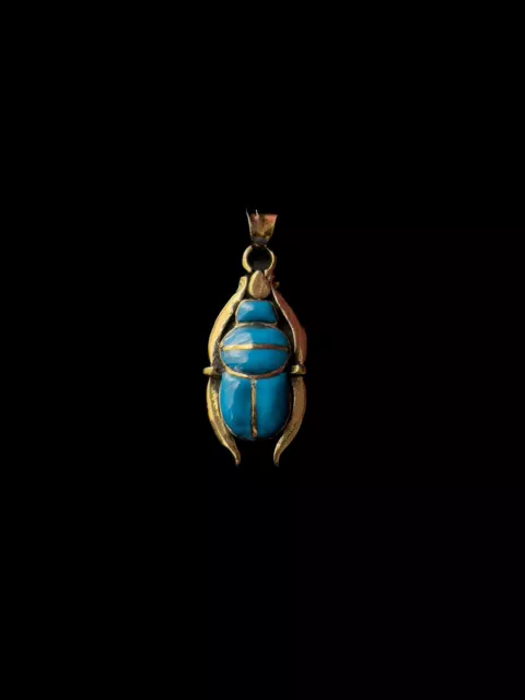 Egyptian Scarab Beetle Pendant made in Egypt , Handmade Egyptian Amulet