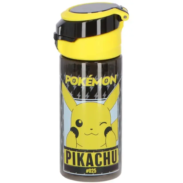 Pokemon Borraccia personalizzata Pikachu per bambini, in acciaio inox, con  Pikachu, per la scuola, colore nero/giallo