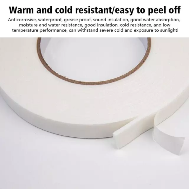 Double Sided White Sealing Strip Sponge Foam Adhesive Tapes Sponge For Art- G9B0