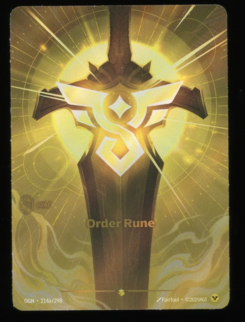 RIFTBOUND LEAGUE OF LEGENDS TCG ORIGINS - ORDER RUNE ALT ART 214a £19. ...