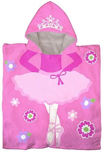 Trend Collector Ballerina Kids Bath/Pool/Beach Hooded Poncho Towel - Super