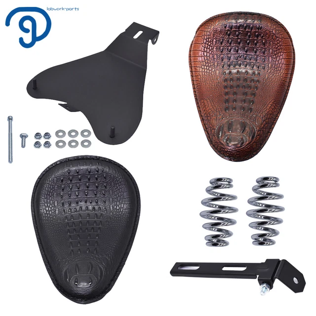 Black/Brown Motorcycle Solo Seat Spring Bracket Kit For Honda Yamaha Sportster