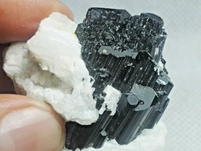43 grammes fabuleux cristaux de groupe de tourmaline Schorl terminés gravés...