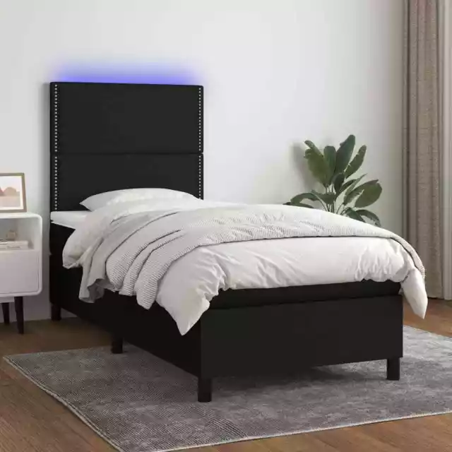 Boxspringbett Matratze LED Bett Bettgestell Polsterbett Lattenrost Stoff vidaXL