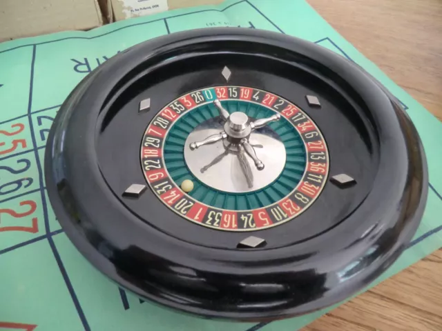 jeu de Roulette de casino ancien made in France métal & bakélite avec boite orig