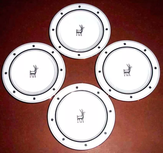 Kate Spade Lenox Donner Road Holiday Tidbit Plates 4PC Platinum Reindeer USA New