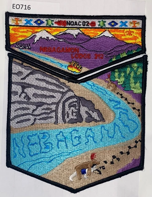 Boy Scout OA Flap Set Nebagamon Lodge 312 2002 NOAC