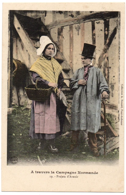 Carte Postale Ancienne Normandie – CPA 14 "Mauvaise Rencontre" (dos Non Divisé) – Début 1900